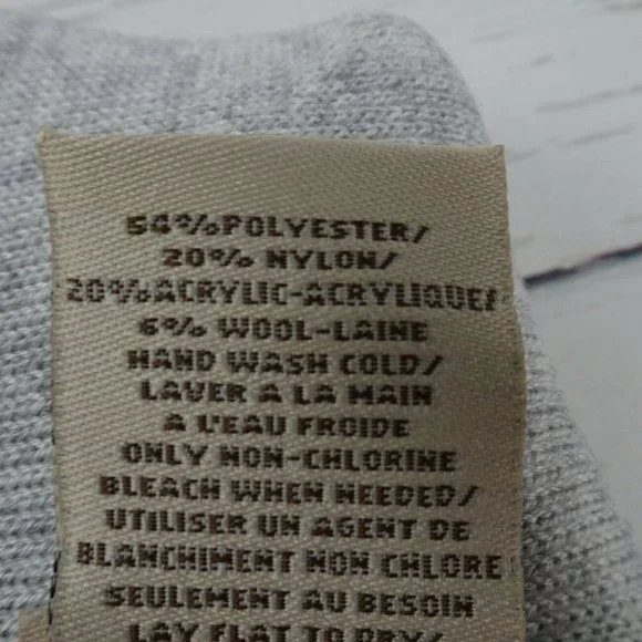 New UGG Solid Folded Cuff Beanie Women's Men's Unisex Wool-Blend Logo OS Gray - Picture 8 of 9